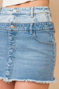 Double Waist Two Tone Skirts