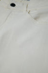 High-Waisted Wide-Leg Jeans with Leopard Cuff - White