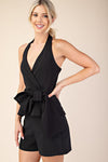 Halter Wrap Bow-Tie Top – Classic Black