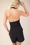 Halter Wrap Bow-Tie Top – Classic Black