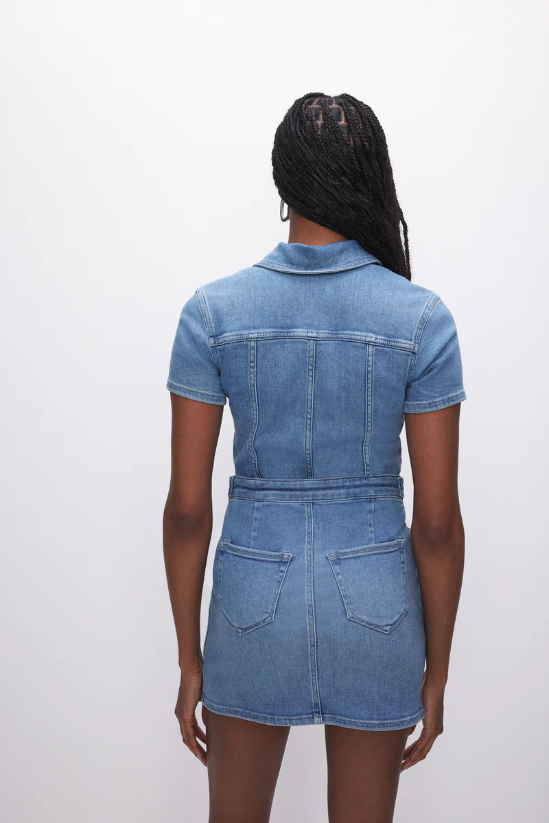 FIT FOR SUCCESS DENIM MINI DRESS