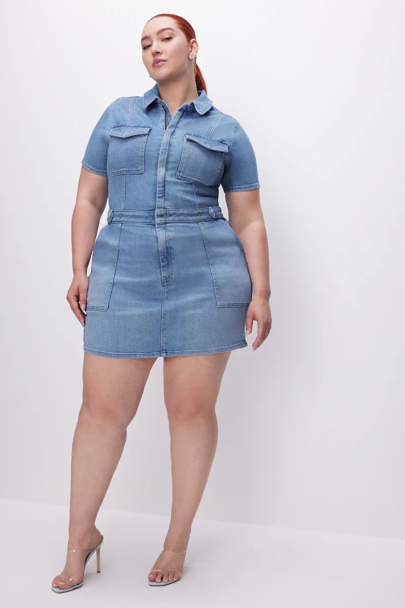 FIT FOR SUCCESS DENIM MINI DRESS