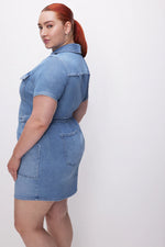 FIT FOR SUCCESS DENIM MINI DRESS