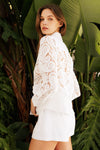 White High-Waisted Belted Tailored Shorts
