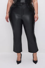 GOOD LEGS CROPPED MINI BOOT FAUX LEATHER PANTS