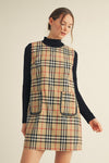 Plaid Pocket Sleeveless Dress