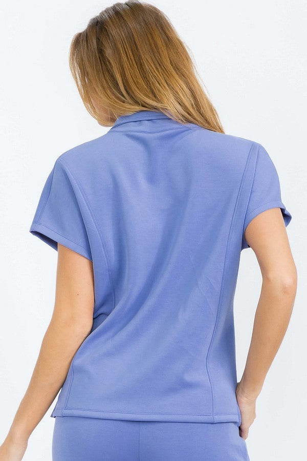 Half Zip Short Sleeve Athleisure Top