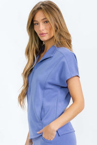 Half Zip Short Sleeve Athleisure Top