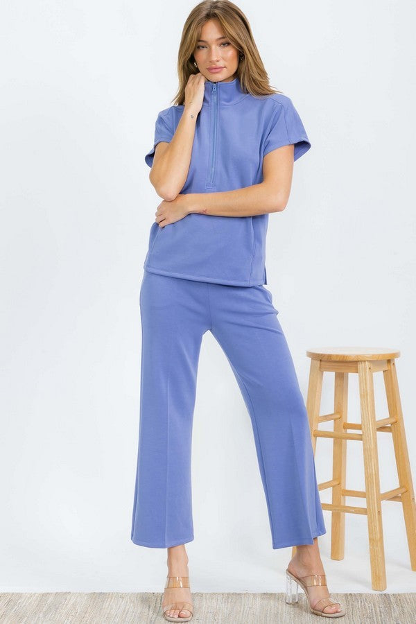 Half Zip Short Sleeve Athleisure Top