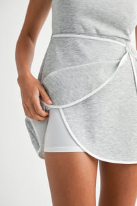 Gray Scuba Terry Sleeveless Wrap Style Romper