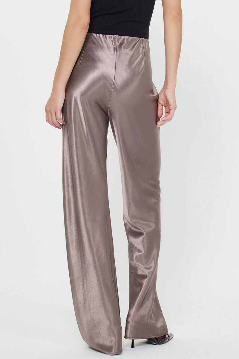 Satin Wide Leg Pants - Mocha