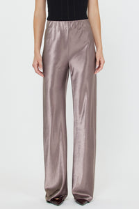 Satin Wide Leg Pants - Mocha