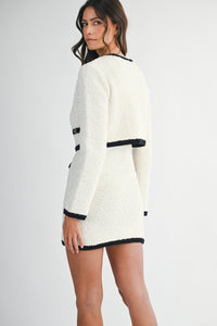 Tweed Knit Mini Dress and Jacket Set