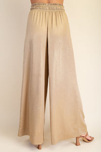 Metallic Nude Wide Leg Lounge Pants