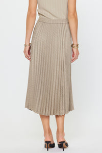 Barley Pleated Knit Midi Skirt