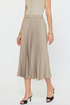 Barley Pleated Knit Midi Skirt