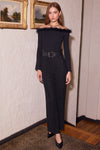Black Metallic Wide-Leg Pants
