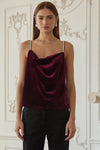 Burgundy Velvet Cami Top