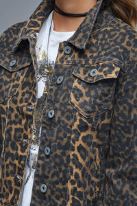 Leopard Print Denim Jacket