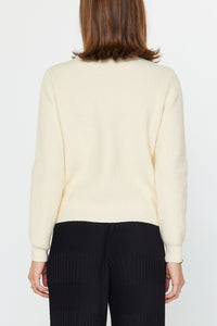 Ivory Crystal Embellished Knit Cardigan