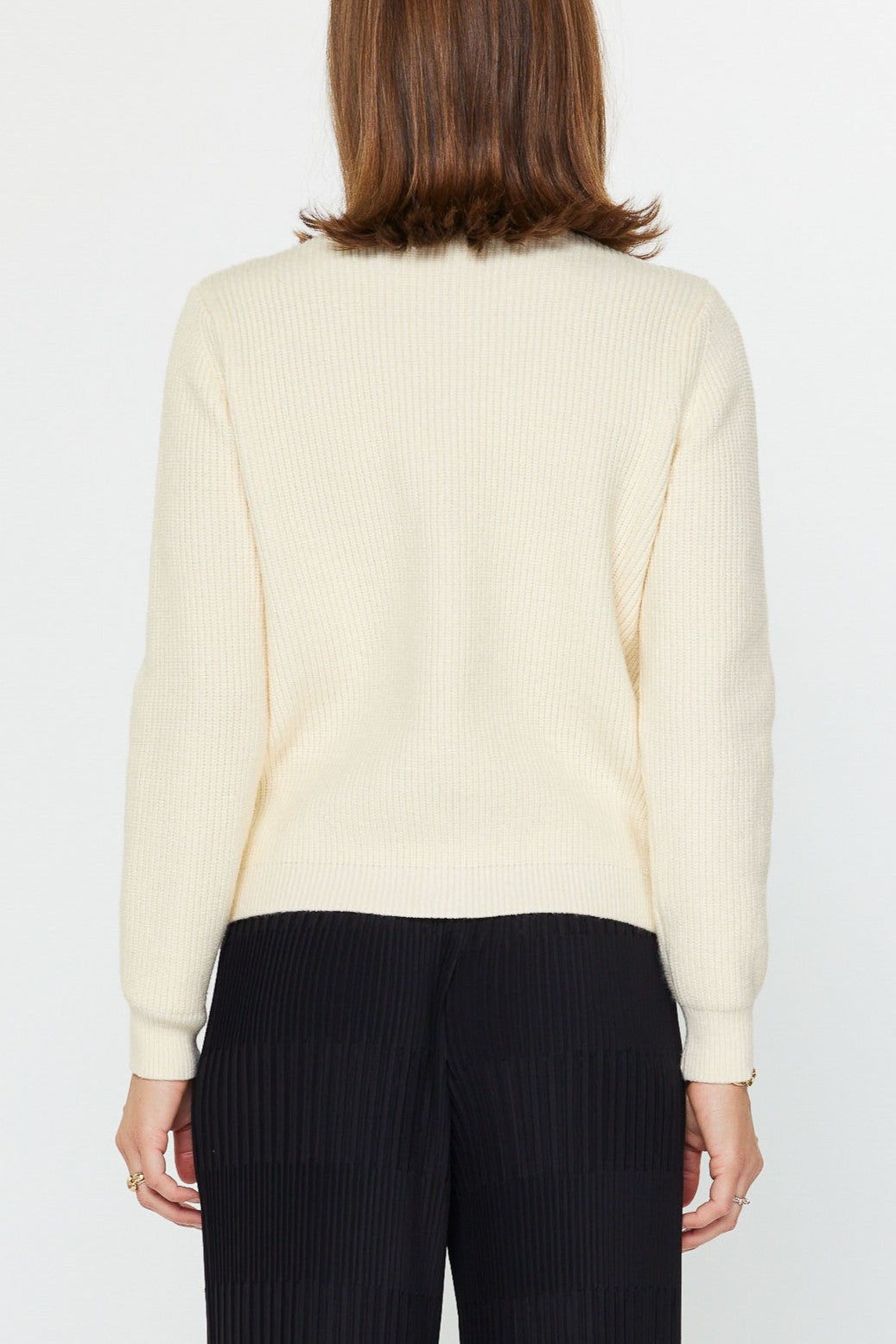 Ivory Crystal Embellished Knit Cardigan