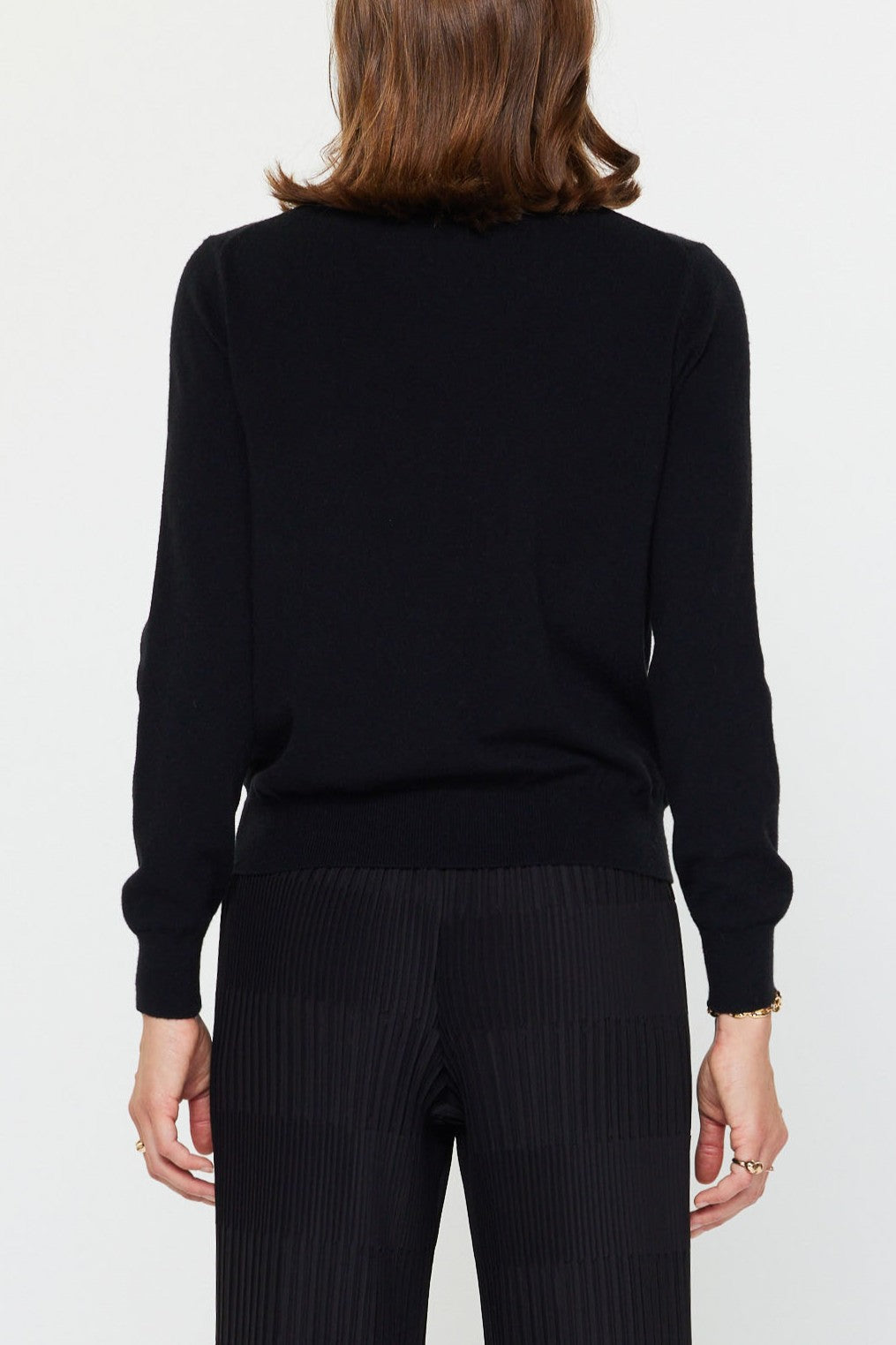 Embellished Crew Neck Sweater in Black