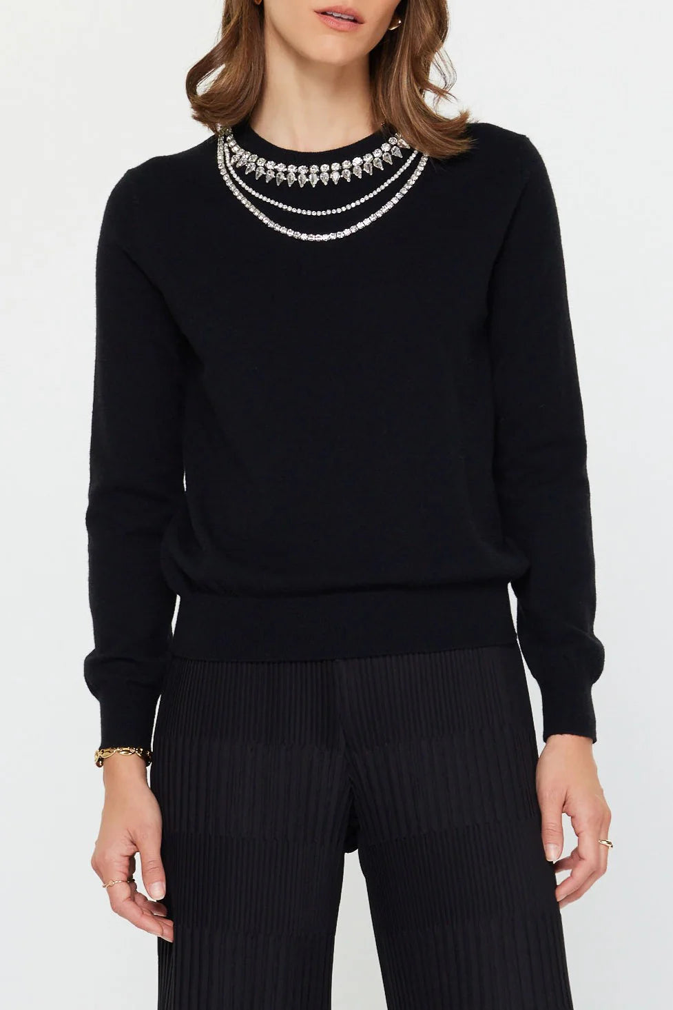 Embellished Crew Neck Sweater