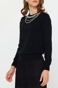 Embellished Crew Neck Sweater