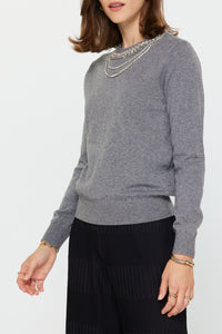 Embellished Crew Neck Sweater