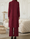 Burgundy Longline Suede Coat