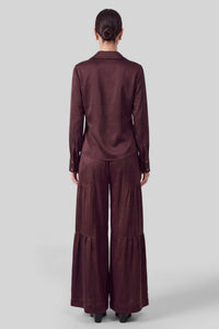 Cherry Tiered Wide-Leg Pants