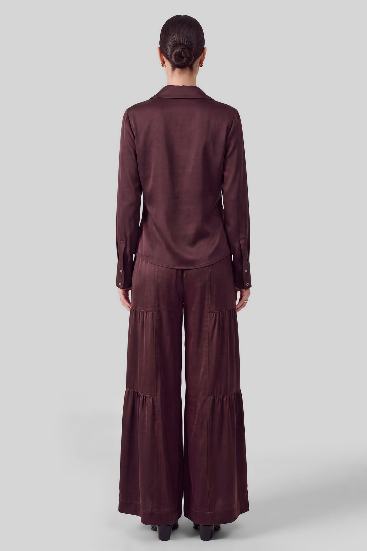 Cherry Tiered Wide-Leg Pants