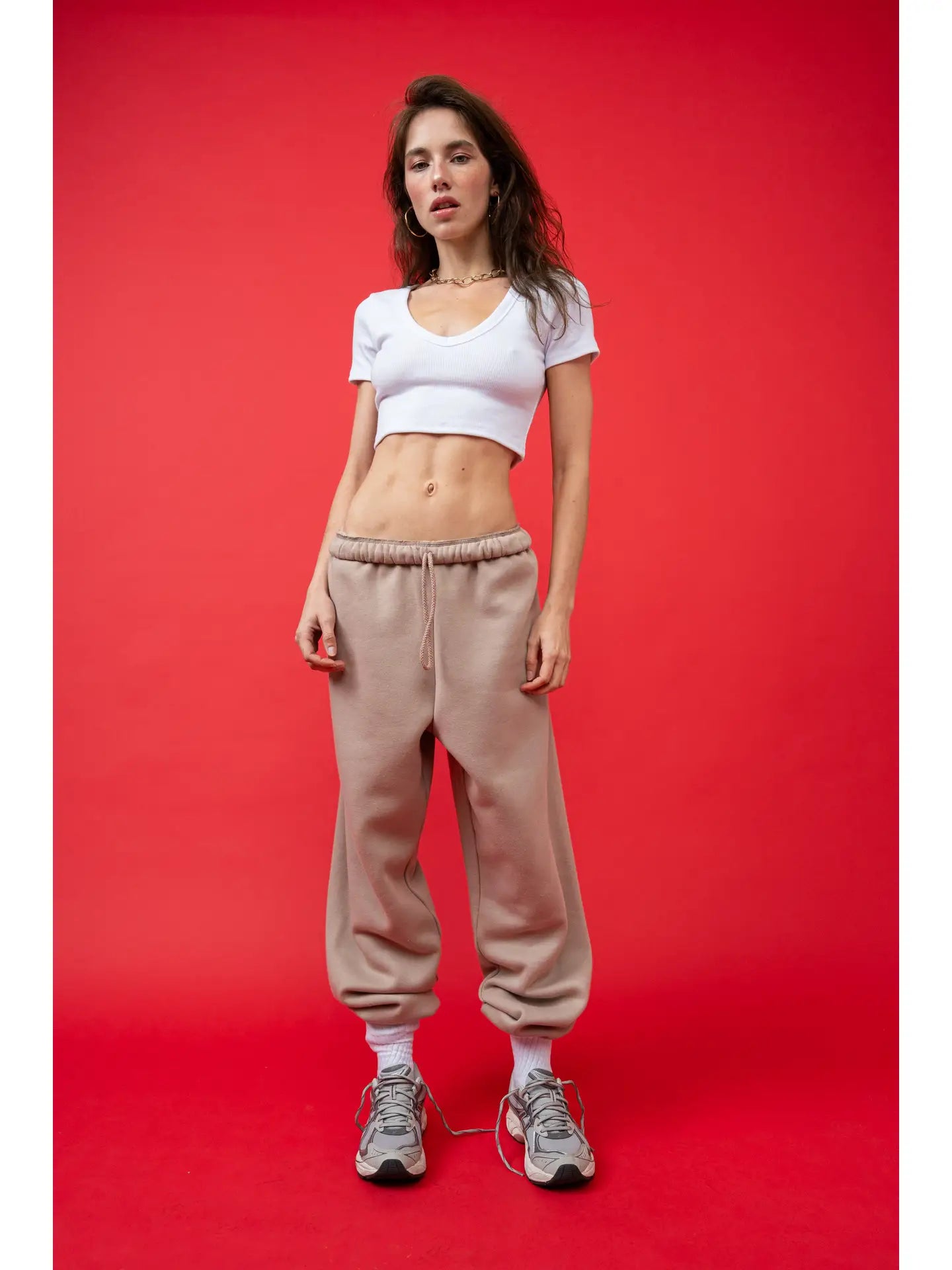 White Ribbed V-Neck Crop Top with Ribbon Tie Shoulder Detail