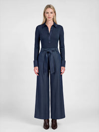 Navy High Rise with Scarf Waist pant