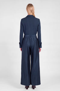 Navy High Rise with Scarf Waist pant