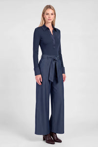 Navy High Rise with Scarf Waist pant