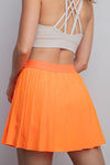 STRETCH WOVEN ACTIVE PLEAT TENNIS SKORTS ORANGE