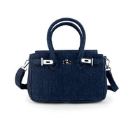Denim Tote Dark Indigo Blue Small