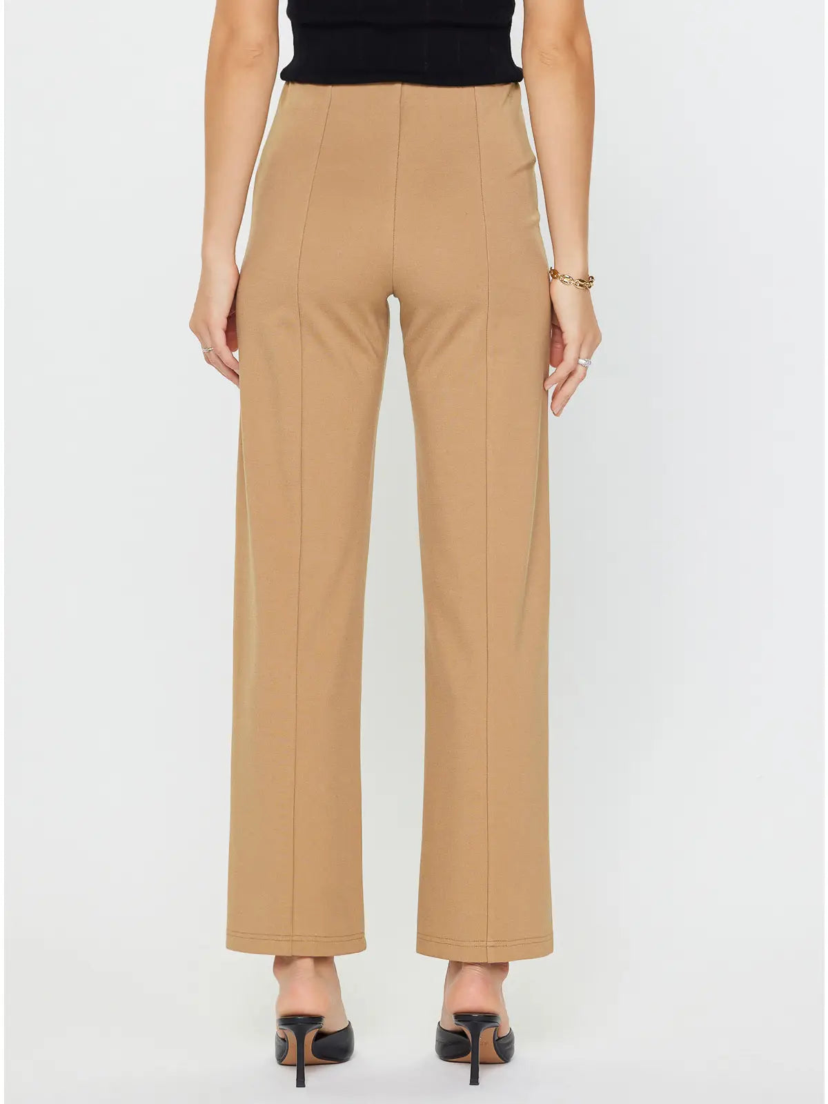 Nude High Waist Straight Leg Pants