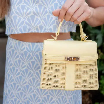 Woven Top Handle Crossbody Bag