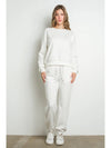 Crystal Heart Embellished White Sweatshirt