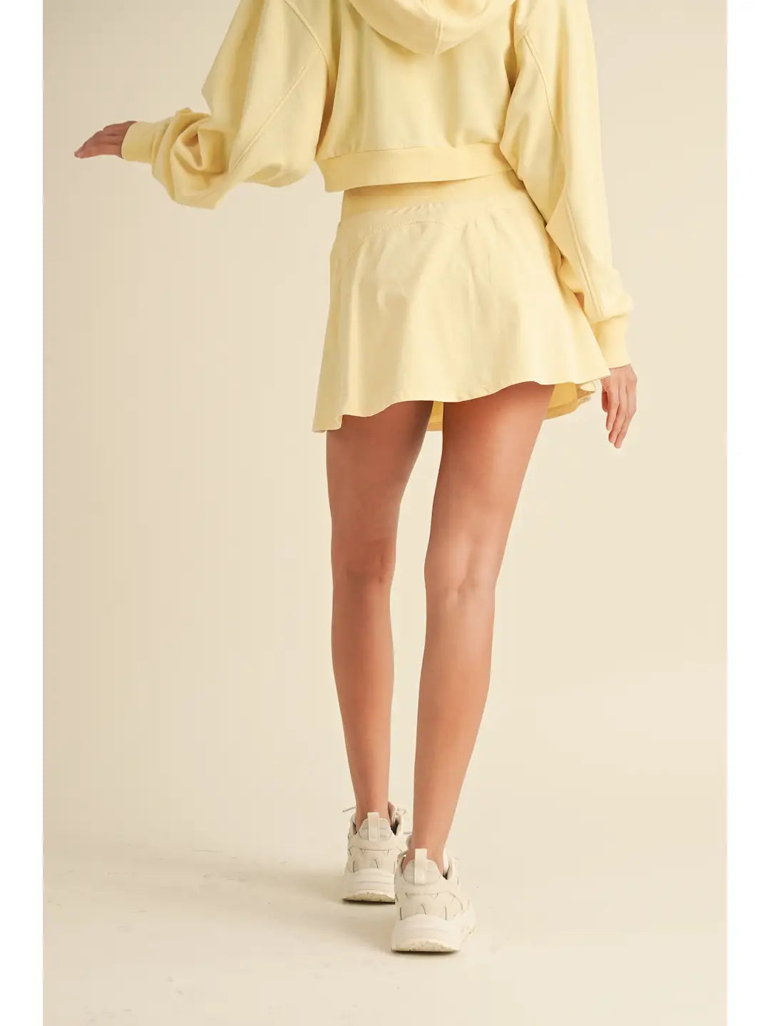 High-Waisted Flowy Skort with Built-In Shorts and Pocket