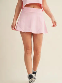 Flowy Mini Skirt with Built-In Shorts