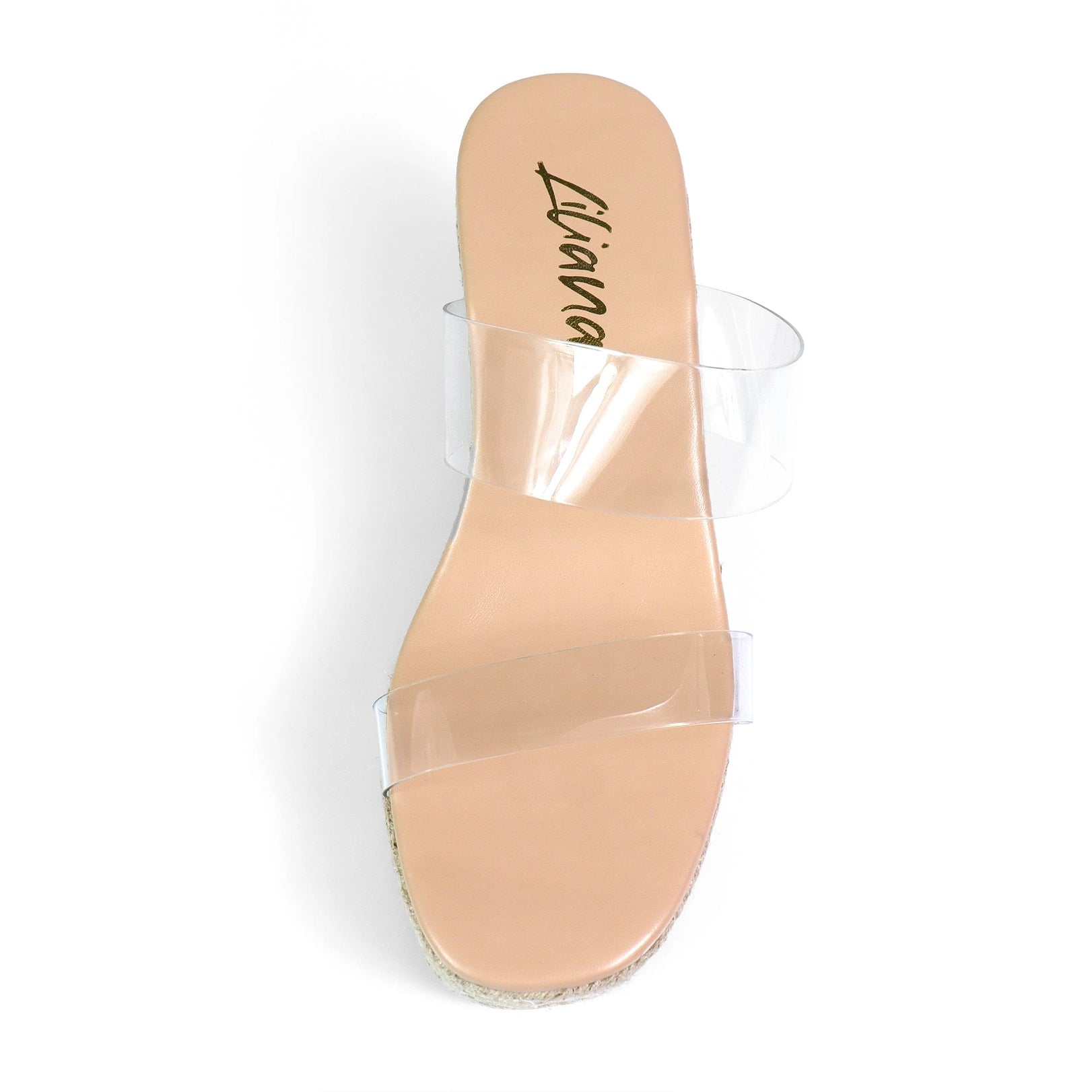 Alyah Clear Strap Espadrille Platform Wedge Sandals