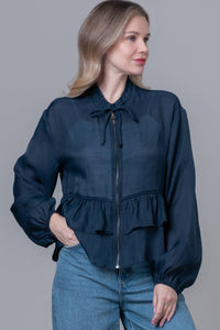 Bella Peplum Zip Up Jacket