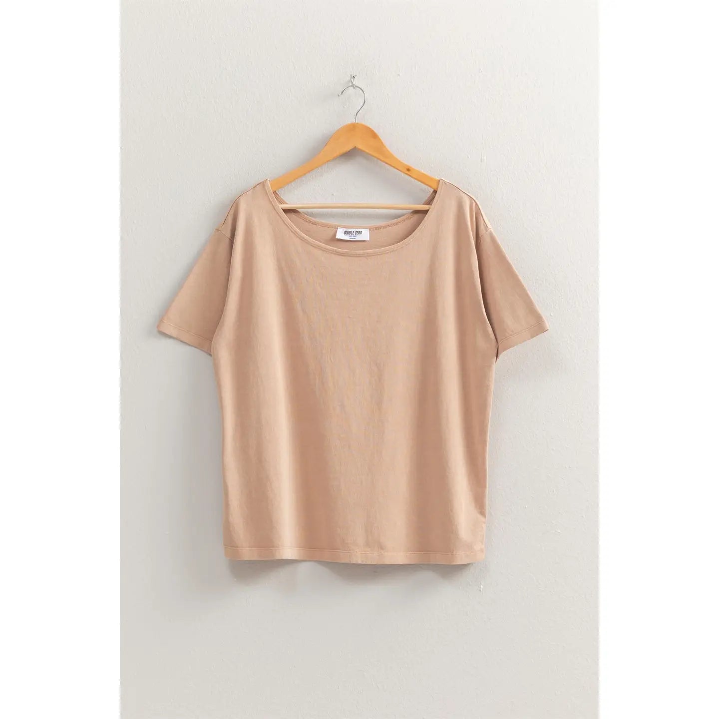 Nude Oversized Off-Shoulder Relaxed Tee