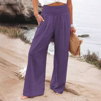 Summer Loose Wide Leg Cotton Linen Pants Women