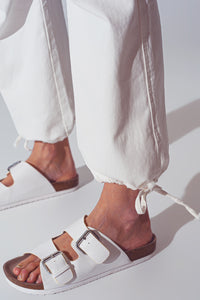 White Straight Leg Cargo Pants