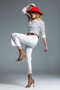 Gold Brush Paint Effect Cropped Straight Leg Jeans