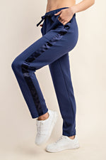 PLUS SIZE MODAL POLY SPAN JOGGER WITH SIDE SATIN DETAIL